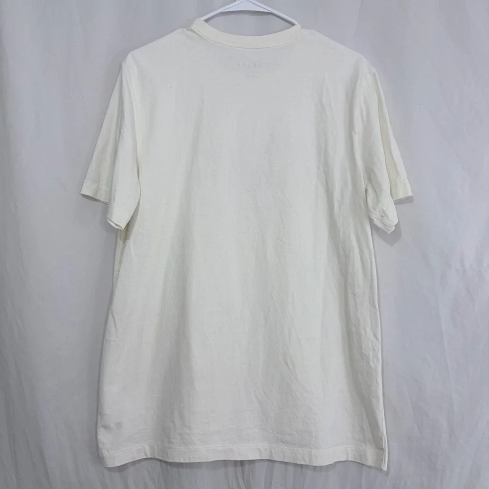 Jordan Flight T-Shirt Graphic Print White Brown Jumpman Logo‎ Size L